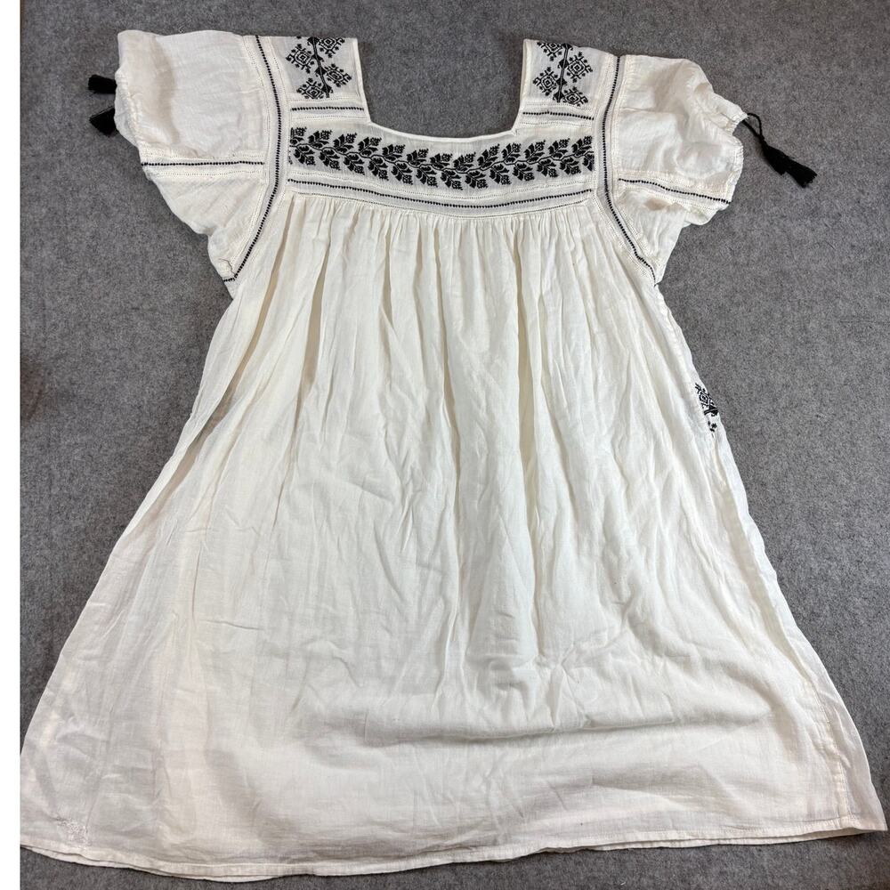 Denim & Supply Ralph Lauren Blouse Women XL White Embroidered Floral Square Neck - Picture 3 of 7